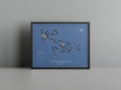 Terre Blanche Golf Resort golf course print, navy frame