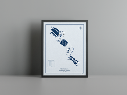 Tespelduyn Golfclub golf course print, blue frame