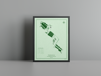 Tespelduyn Golfclub golf course print, green frame