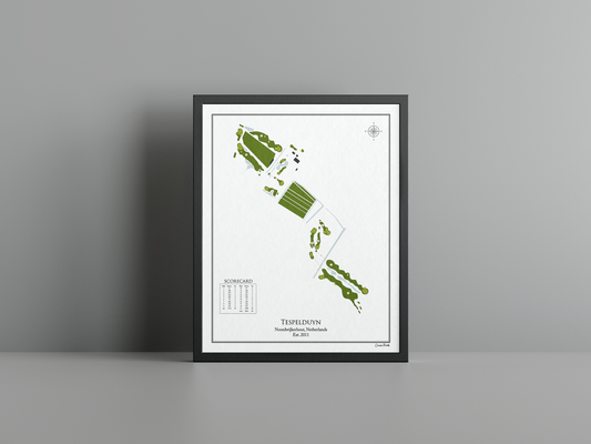 Tespelduyn Golfclub golf course print, white frame