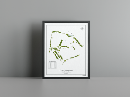 The Bay Course golf course print, white frame