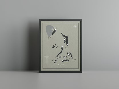 The Dunes golf course print, brown frame