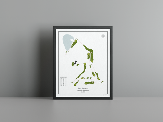 The Dunes golf course print, white frame
