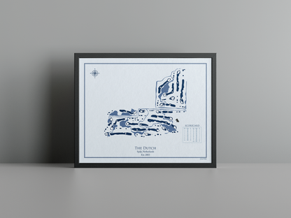 The Dutch golf course print, blue frame