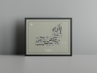 The Dutch golf course print, brown frame