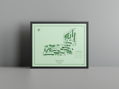 The Dutch golf course print, green frame