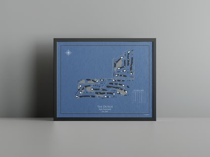 The Dutch golf course print, navy frame