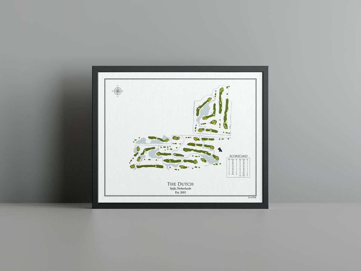 The Dutch golf course print, white frame