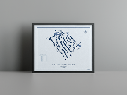 The Kendleshire Golf Club golf course print, blue frame