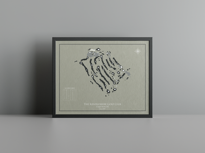 The Kendleshire Golf Club golf course print, brown frame