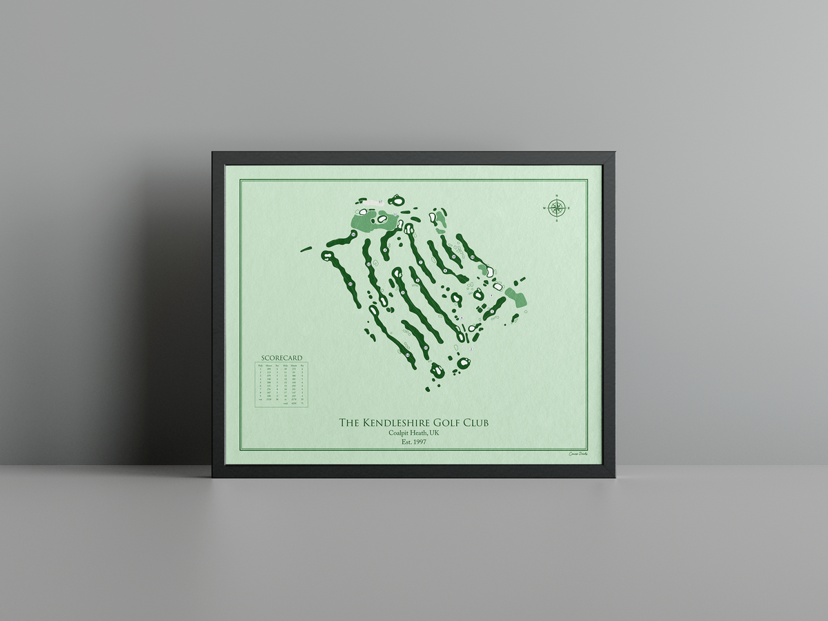 The Kendleshire Golf Club golf course print, green frame
