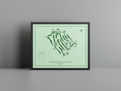 The Kendleshire Golf Club golf course print, green frame