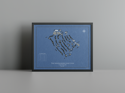 The Kendleshire Golf Club golf course print, navy frame
