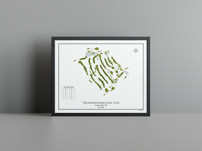 The Kendleshire Golf Club golf course print, white frame