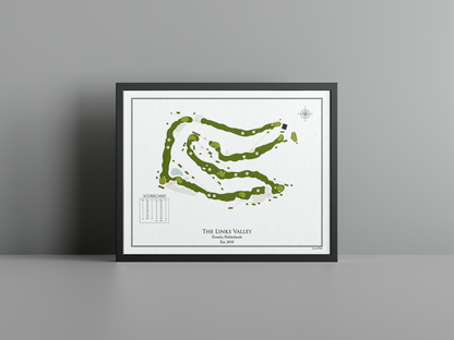 The Links Valley golf course print, white frame