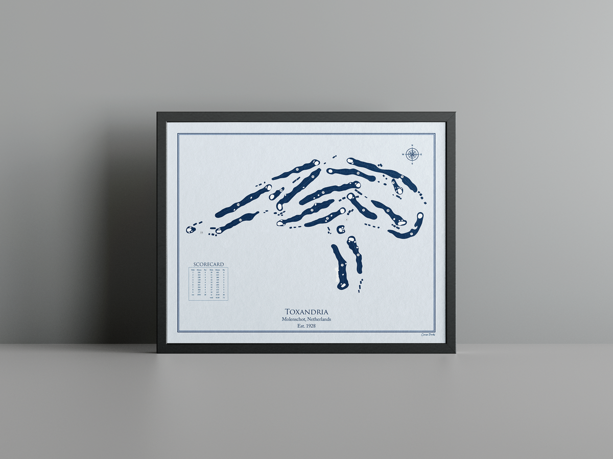 Golfclub Toxandria golf course print, blue frame