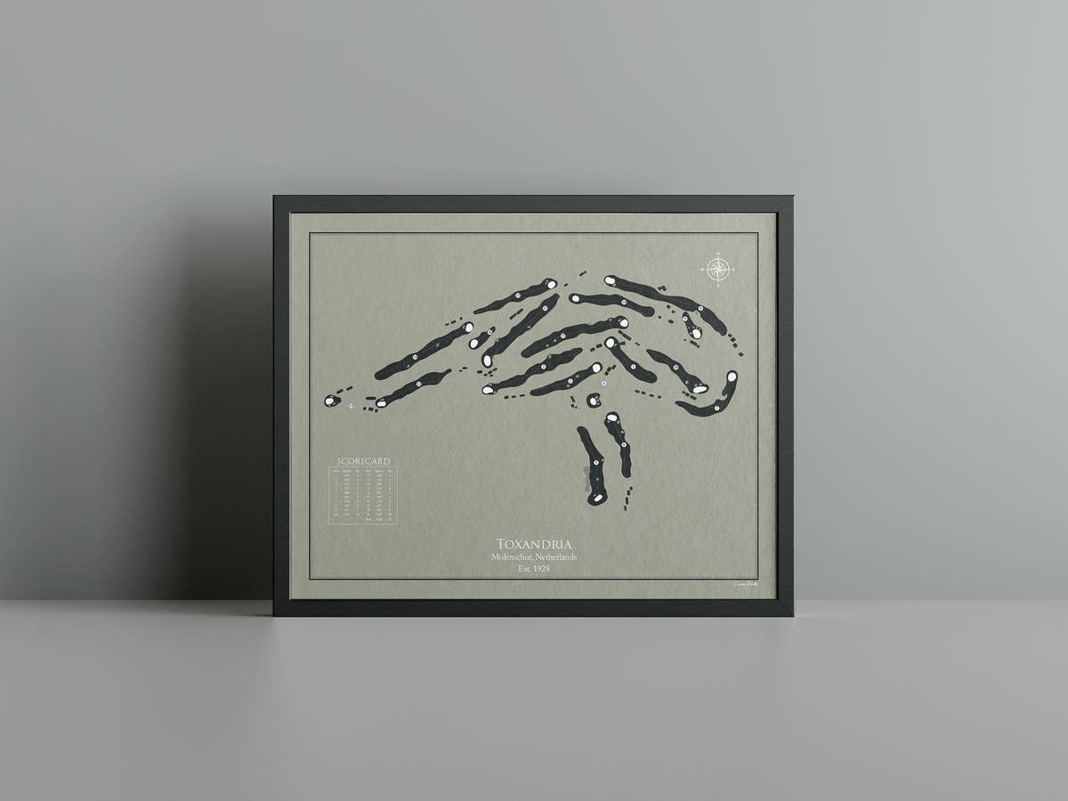 Golfclub Toxandria golf course print, brown frame
