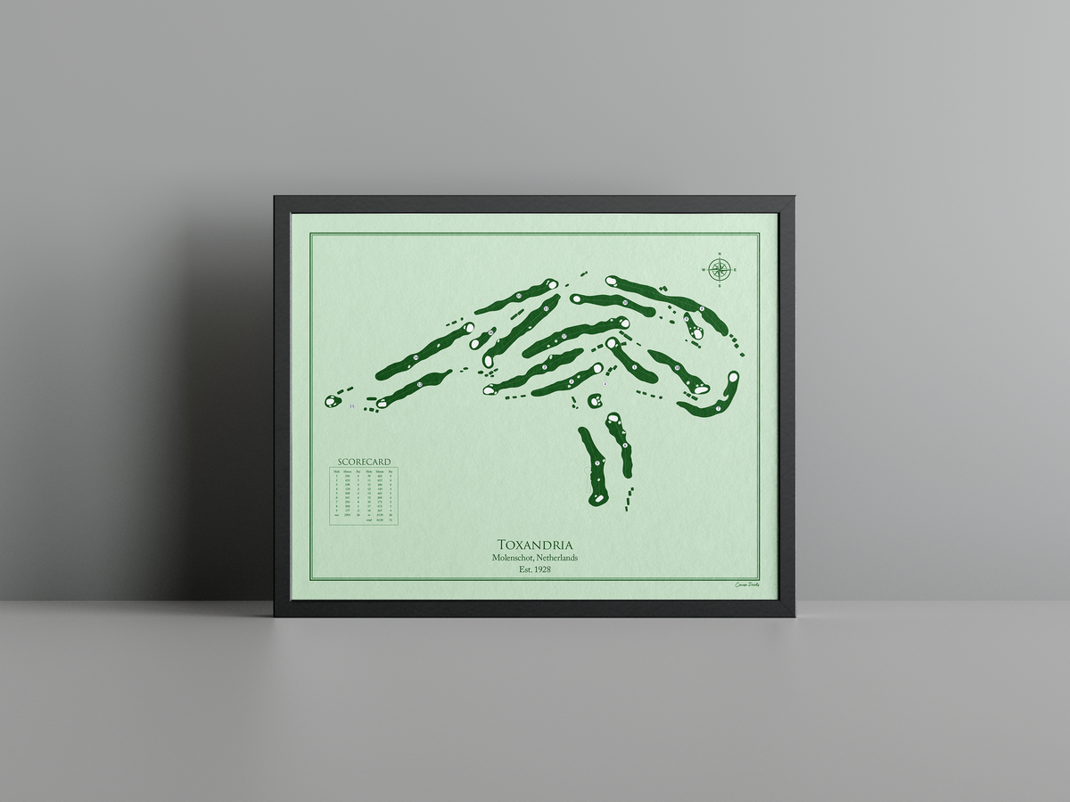 Golfclub Toxandria golf course print, green frame