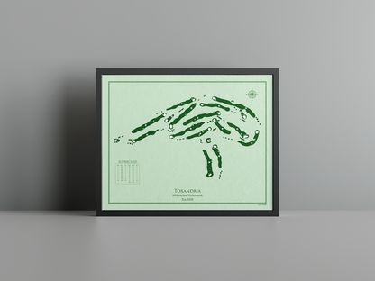 Golfclub Toxandria golf course print, green frame