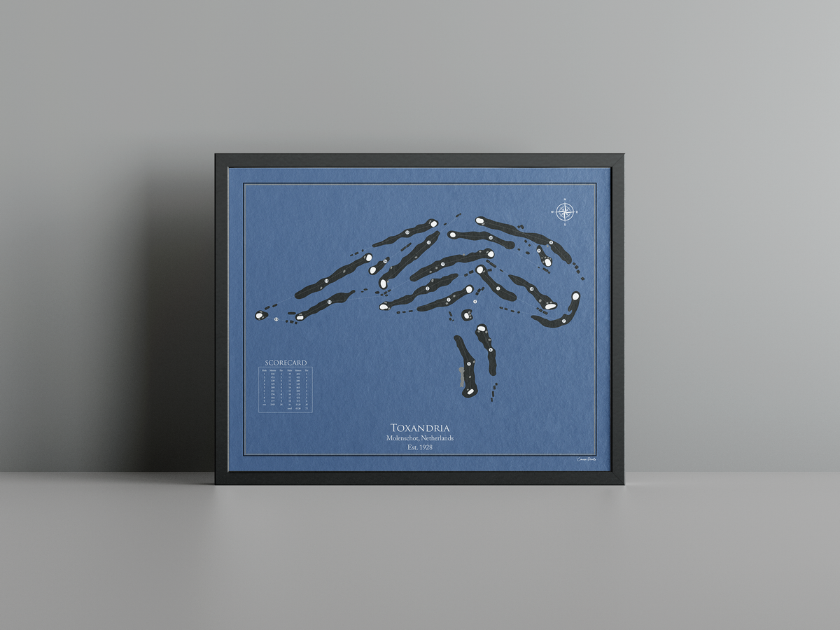 Golfclub Toxandria golf course print, navy frame