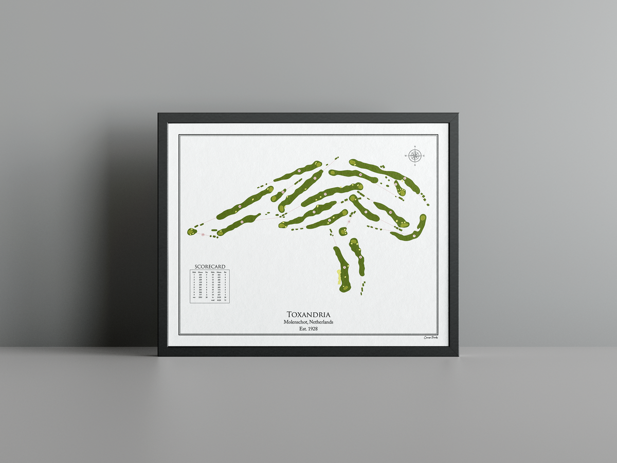 Golfclub Toxandria golf course print, white frame