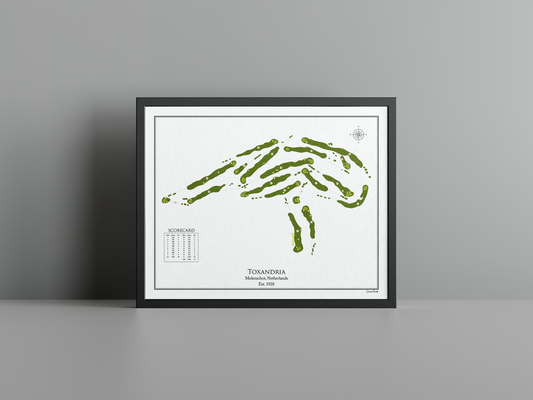 Golfclub Toxandria golf course print, white frame