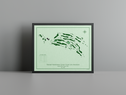 Trump National Golf Club Los Angeles golf course print, green frame