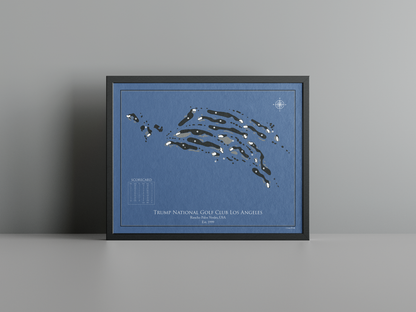 Trump National Golf Club Los Angeles golf course print, navy frame