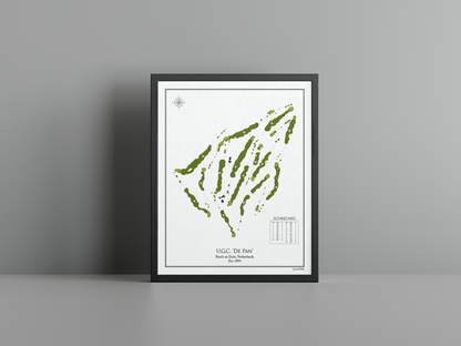 Utrechtse Golfclub De Pan golf course print, white frame