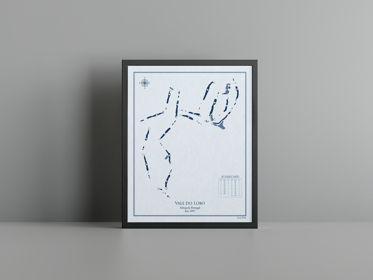 Vale do Lobo Royal golf course print, blue frame