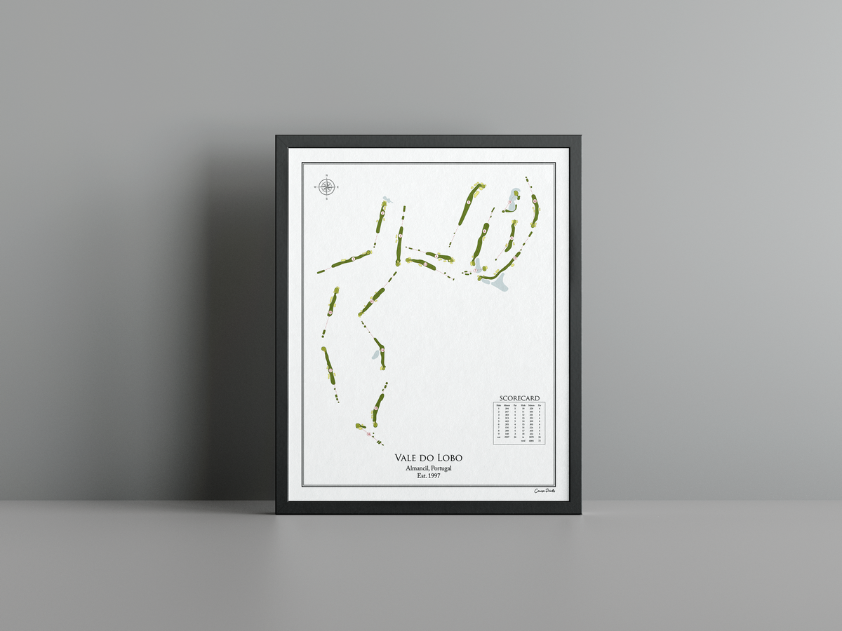 Vale do Lobo Royal golf course print, white frame