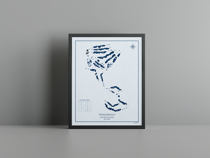 Weselerwald golf course print, blue frame