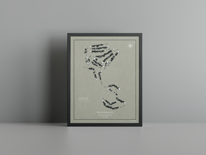 Weselerwald golf course print, brown frame