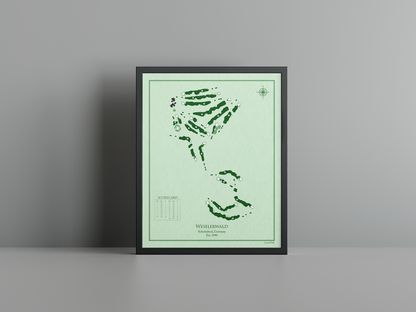 Weselerwald golf course print, green frame