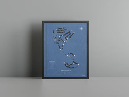 Weselerwald golf course print, navy frame