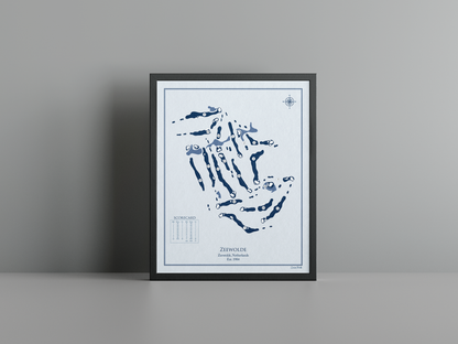 Zeewolde Golf Club golf course print, blue frame