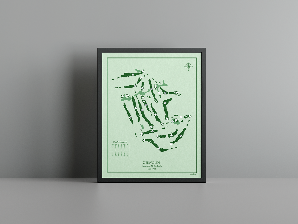 Zeewolde Golf Club golf course print, green frame