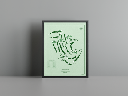 Zeewolde Golf Club golf course print, green frame